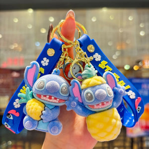 Stitch Tropical Fuzz Flocked Keychain