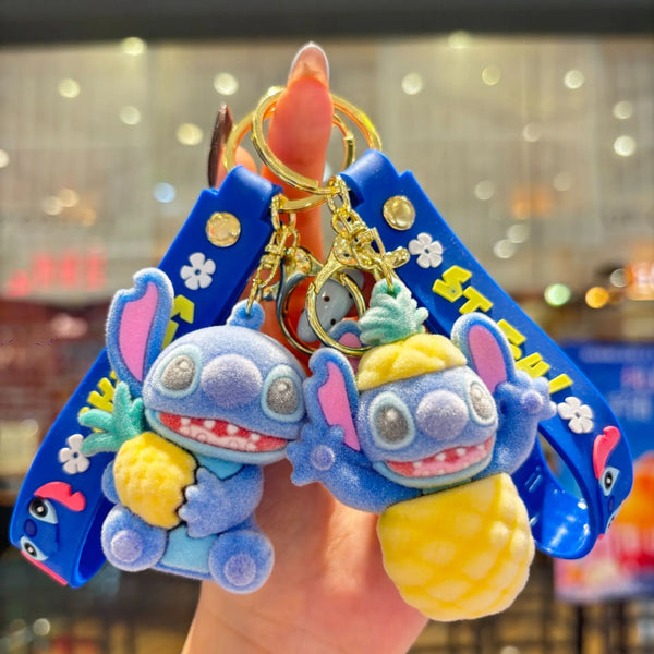 Stitch Tropical Fuzz Flocked Keychain