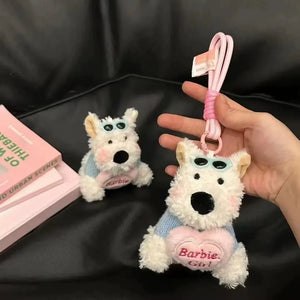 West Highland Dog Pink Heart Keychain