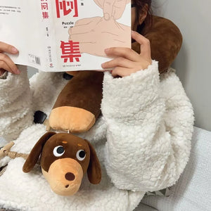 Wearable Sausage Dog Q-Mark Neck Pillow