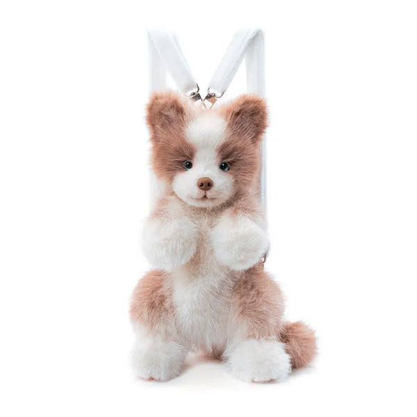Realistic Border Collie Wearable Plush Backpack