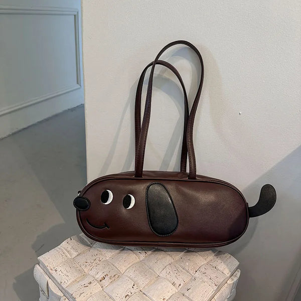 Quirky Flat Dachshund Shoulder Bag