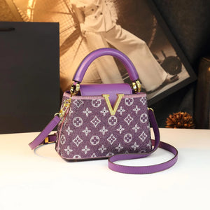 Prism Monogram Luxe Leather Satchel