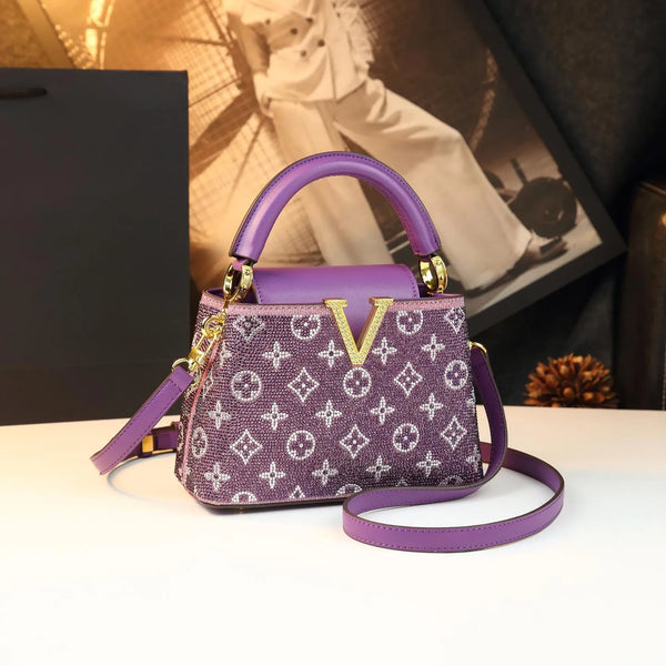 Prism Monogram Luxe Leather Satchel