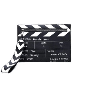 Wonderland Clapperboard Wristlet Clutch