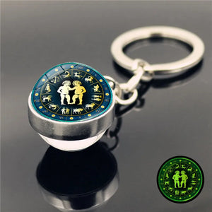 Celestial Zodiac Signs Luminous Keychain