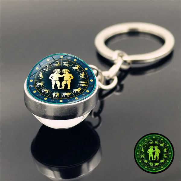 Celestial Zodiac Signs Luminous Keychain