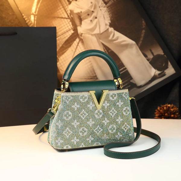 Prism Monogram Luxe Leather Satchel