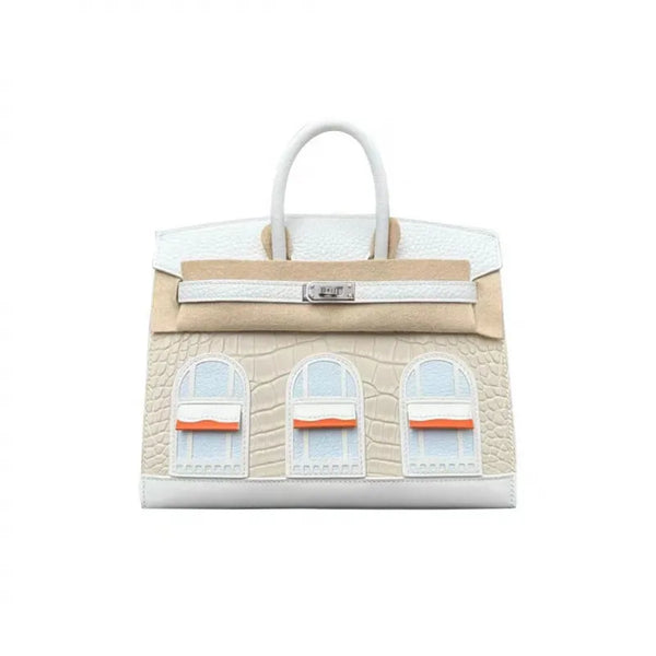 BRKN Façade Genuine Leather Architectural Kelly Bag