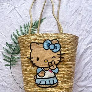 Hello Kitty Sun-Drenched Large Woven Tote Bag