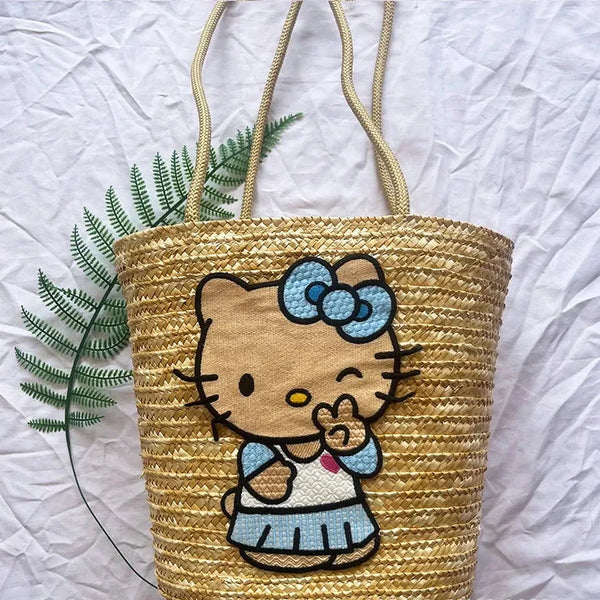 Hello Kitty Sun-Drenched Large Woven Tote Bag