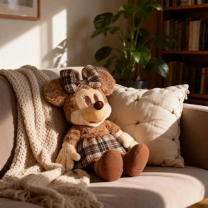Chocolate Plaid M&M Mouse Comfort Plush