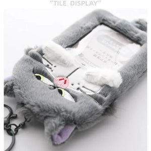 Grumpy Lucifer Cat Plush ID Keychain
