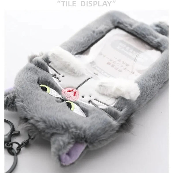 Grumpy Lucifer Cat Plush ID Keychain