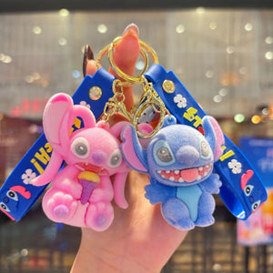 Stitch Tropical Fuzz Flocked Keychain