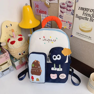 Jijilu Pastel Cartoon School Backpack