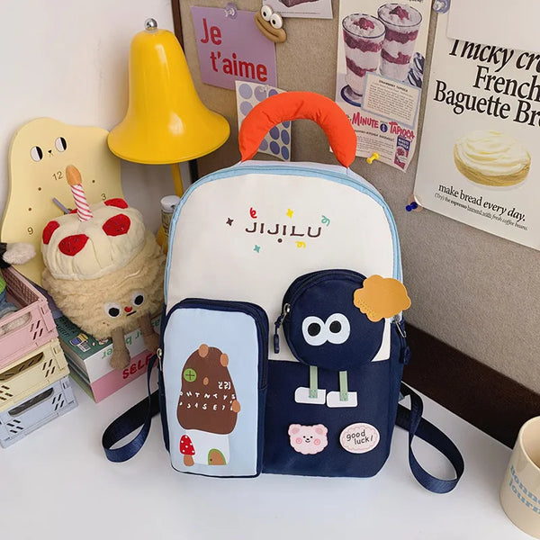 Jijilu Pastel Cartoon School Backpack
