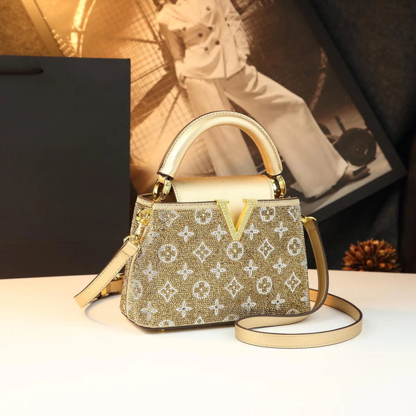 Prism Monogram Luxe Leather Satchel