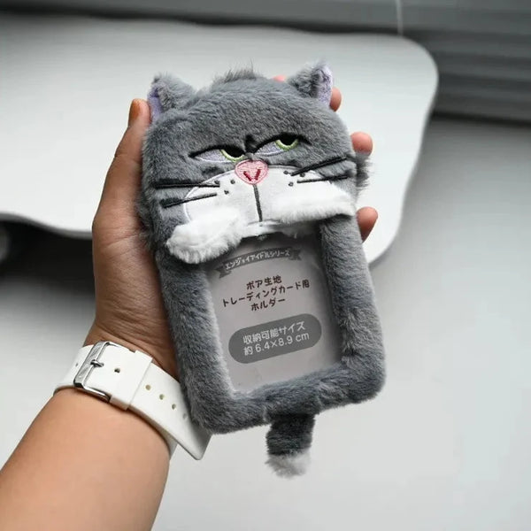 Grumpy Lucifer Cat Plush ID Keychain