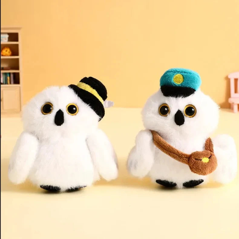Snowy Sentinel Messenger Owl Keychain