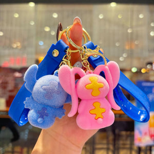 Stitch Tropical Fuzz Flocked Keychain