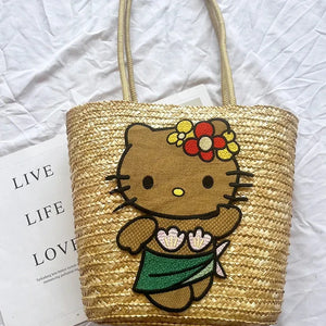 Hello Kitty Sun-Drenched Large Woven Tote Bag