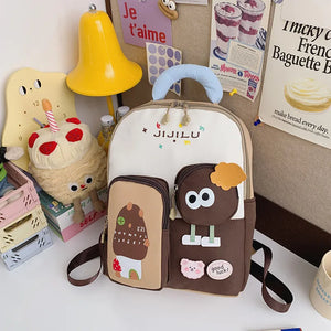 Jijilu Pastel Cartoon School Backpack