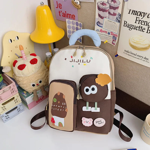 Jijilu Pastel Cartoon School Backpack