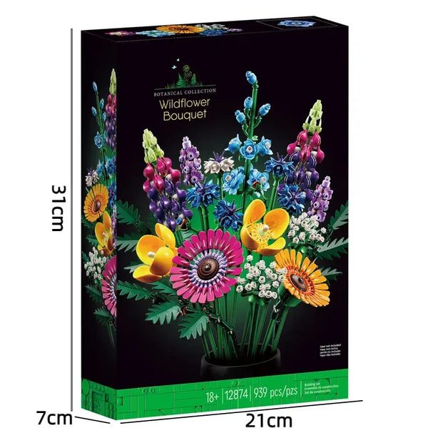 Wildflower Bouquet Botanical Building Blocks (959 Pcs)