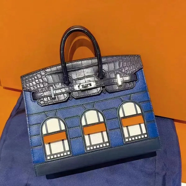 BRKN Façade Genuine Leather Architectural Kelly Bag