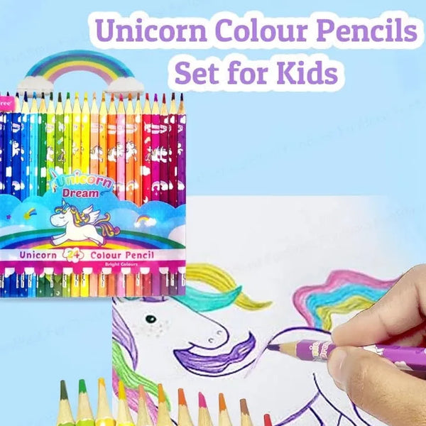 Unicorn Colour Pencil Set for Kids (24 Pcs)
