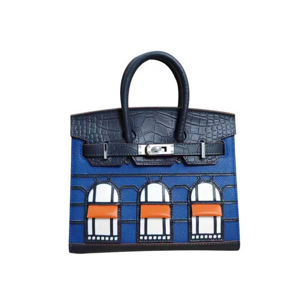 BRKN Façade Genuine Leather Architectural Kelly Bag