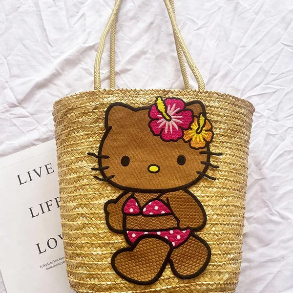 Hello Kitty Sun-Drenched Large Woven Tote Bag