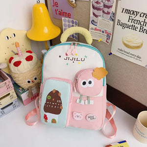 Jijilu Pastel Cartoon School Backpack