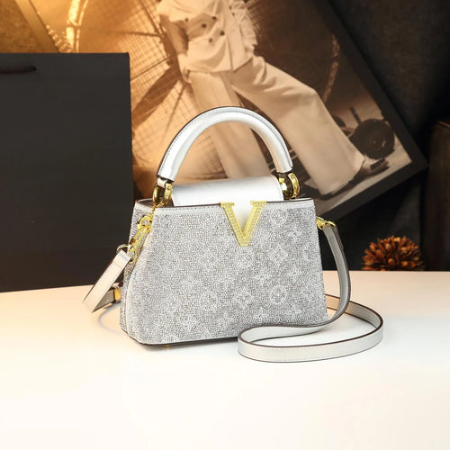 Prism Monogram Luxe Leather Satchel