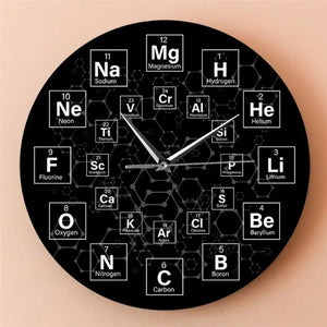 Quantum Silent Periodic Table Wall Clock
