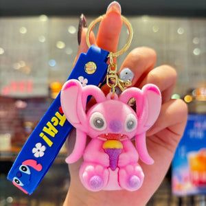 Stitch Tropical Fuzz Flocked Keychain