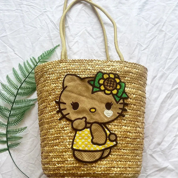Hello Kitty Sun-Drenched Large Woven Tote Bag