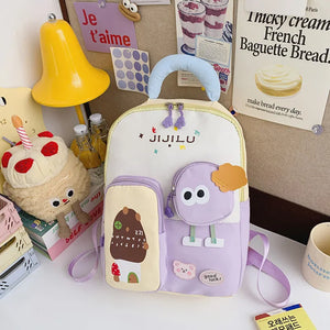 Jijilu Pastel Cartoon School Backpack