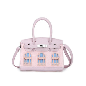 BRKN Architectural Facade Croco-Embossed Handbag