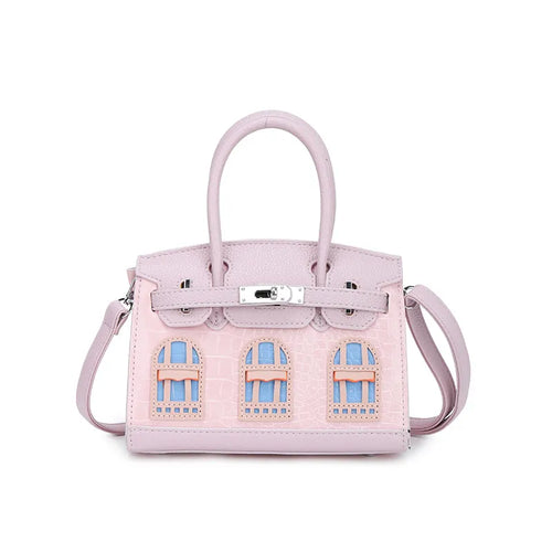 BRKN Architectural Facade Croco-Embossed Handbag
