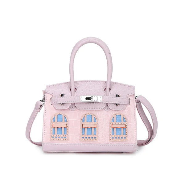 BRKN Architectural Facade Croco-Embossed Handbag