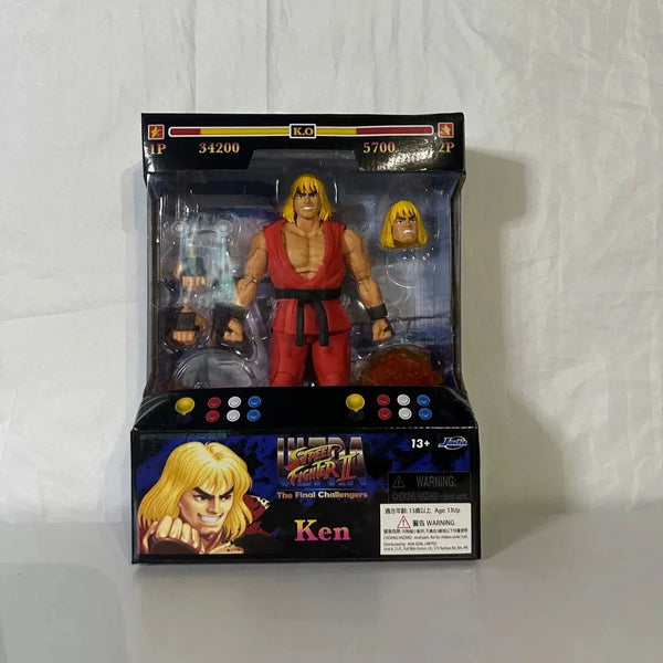 Action figure packaging with character illustration on a white background