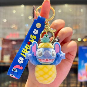 Stitch Tropical Fuzz Flocked Keychain