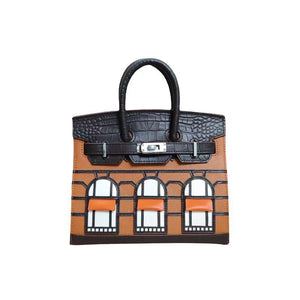 BRKN Façade Genuine Leather Architectural Kelly Bag