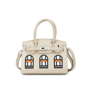 BRKN Architectural Facade Croco-Embossed Handbag