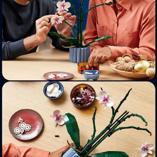 Orchid Flowers Botanical Building Blocks (608 Pcs)