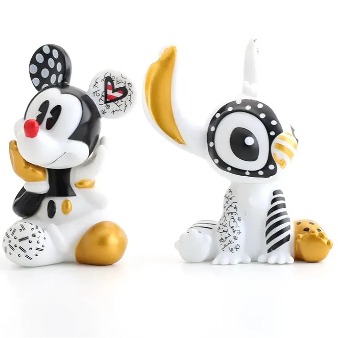 Black Gold Stitch and Mickey Designer Figures (Set of 2)