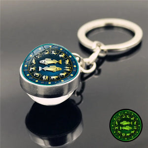Celestial Zodiac Signs Luminous Keychain