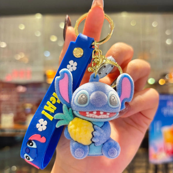 Stitch Tropical Fuzz Flocked Keychain